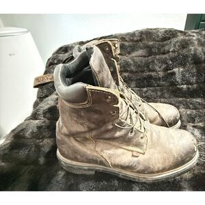 Red Wing Shoes 4442 Men Size 12 US D Steel Toe Waterproof Work Boots - Brown